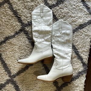 White cowboy boots, worn once